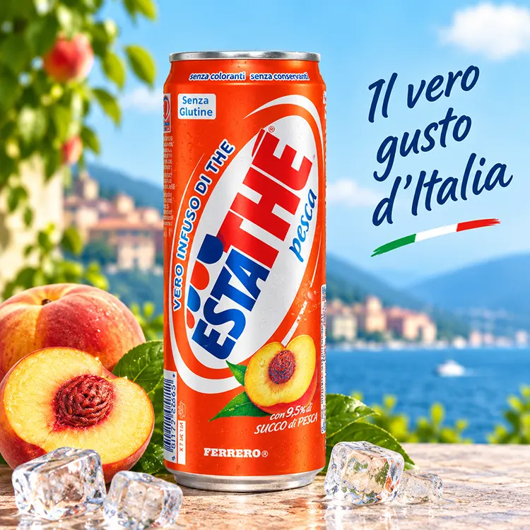 Estathé Pesca IJsthee Perzik – Italiaanse IJsthee - 24 x 33cl - Afbeelding 2